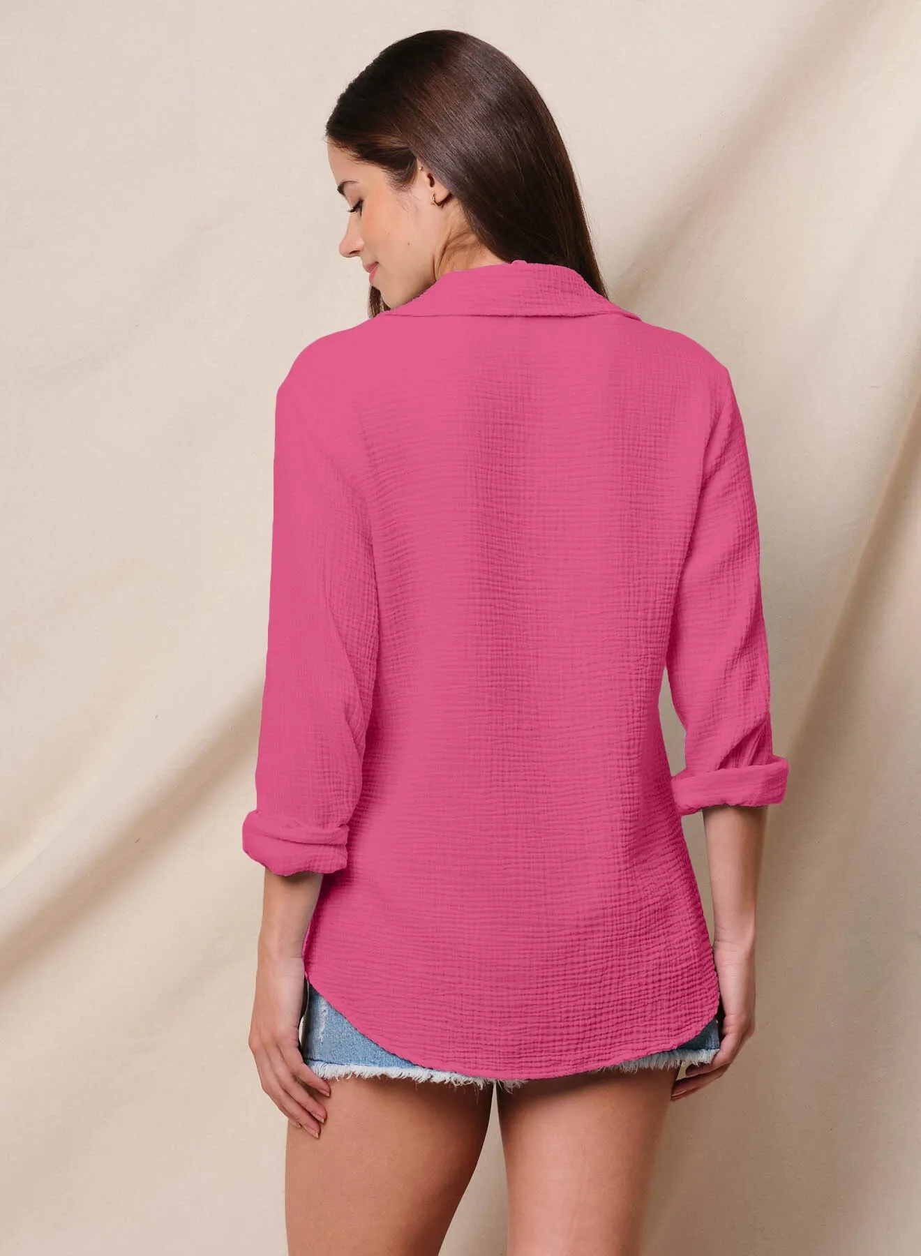 Sundry Classic Shirt in Cranberry sold by Bailey 44 product image thumbnail 3