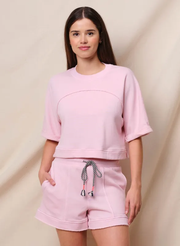 Sundry Short Sleeve Sweatshirt in Iconic Pink sold by Bailey 44