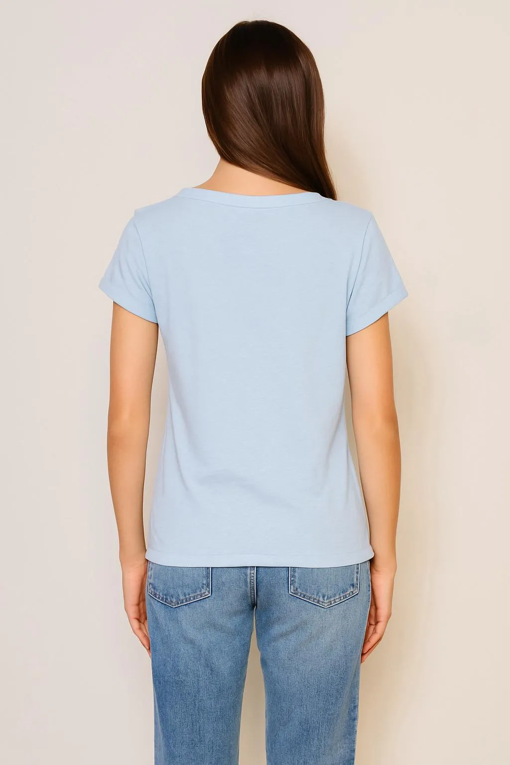 Sundry Rolled Sleeve Tee in Chambray sold by Bailey 44 product image thumbnail 3