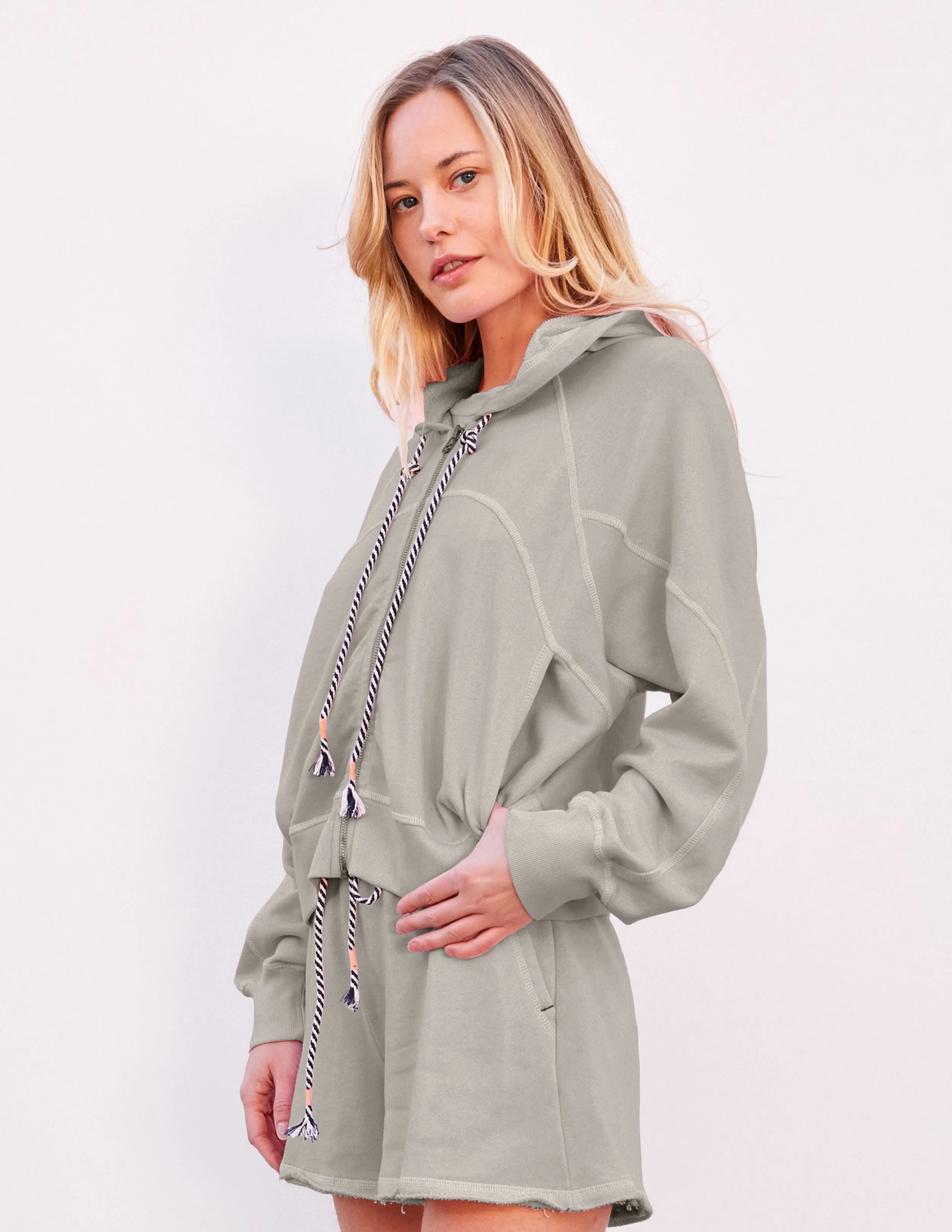 Sundry Horizon Zip Hoodie in Olive Oil sold by Bailey 44 product image thumbnail 3
