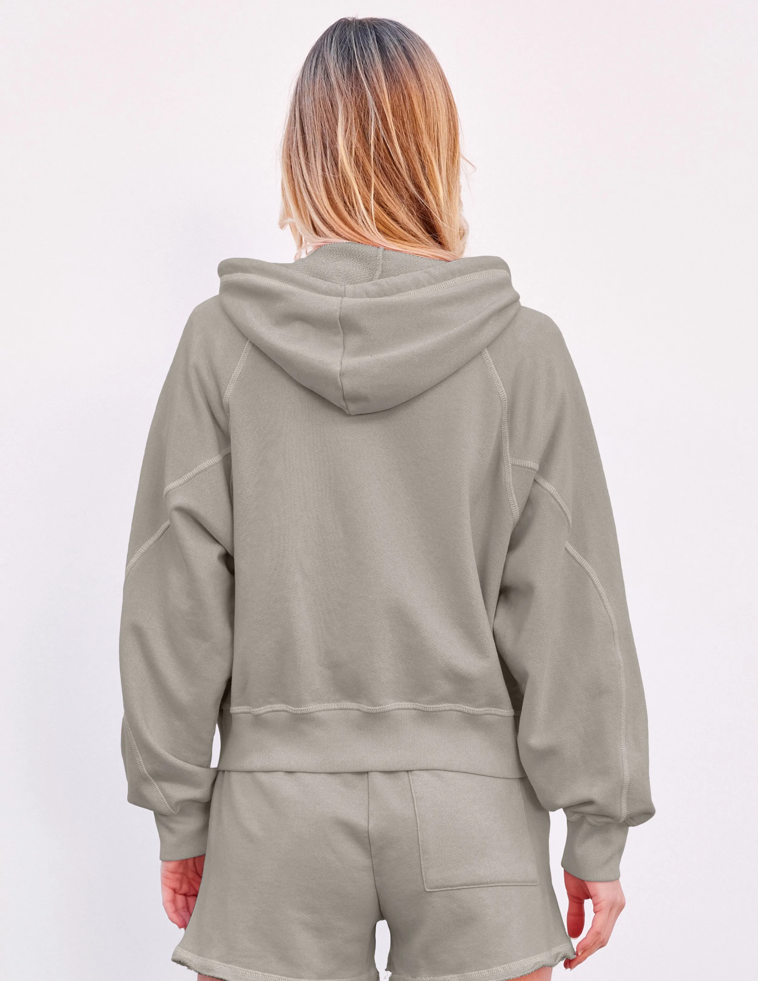 Sundry Horizon Zip Hoodie in Olive Oil sold by Bailey 44 product image thumbnail 4