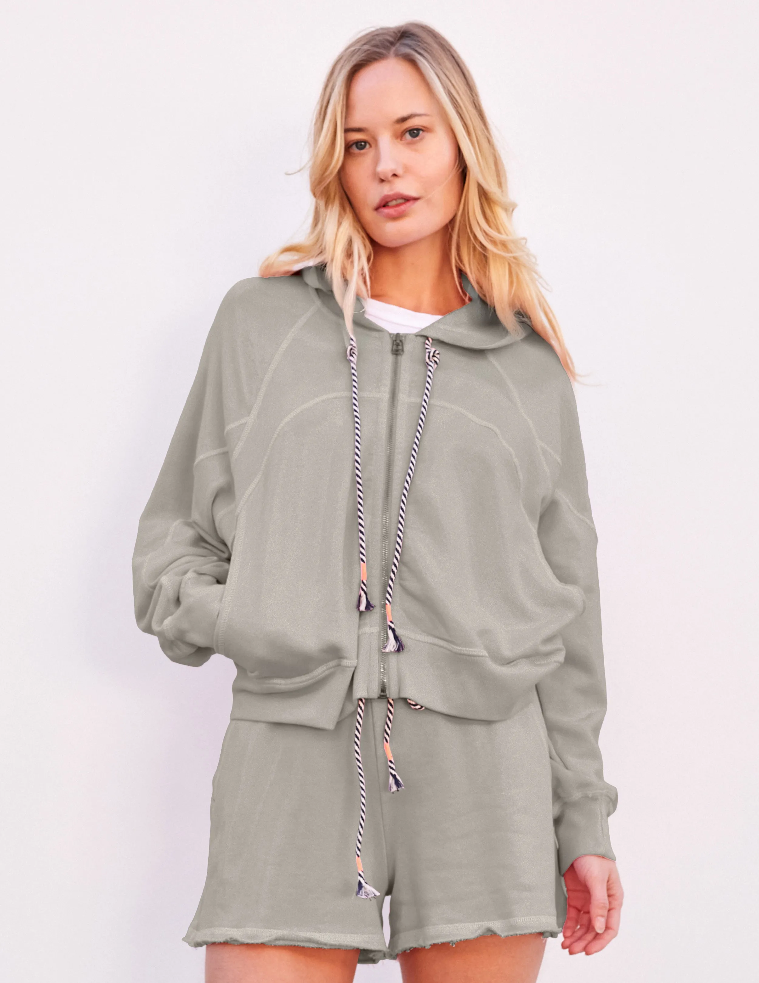 Sundry Horizon Zip Hoodie in Olive Oil sold by Bailey 44
