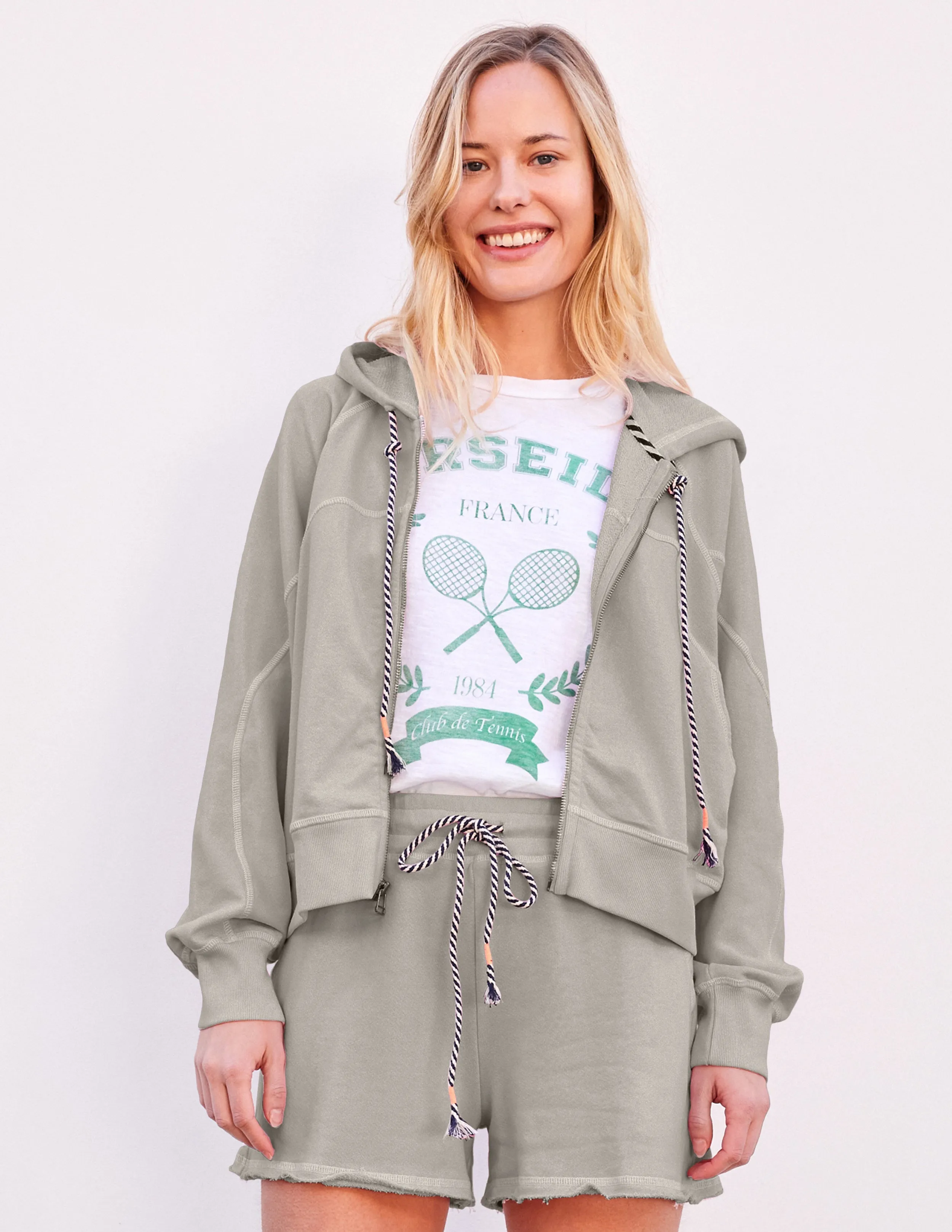 Sundry Horizon Zip Hoodie in Olive Oil sold by Bailey 44 product image thumbnail 2