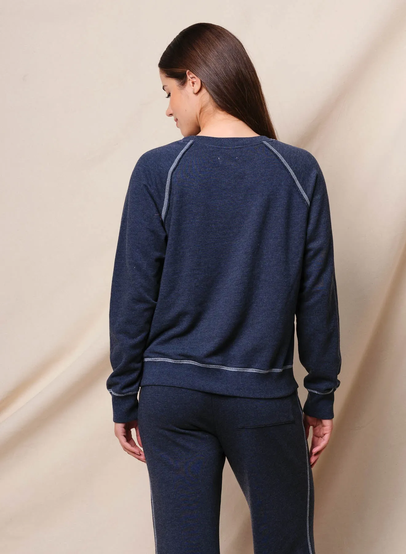 Sundry Sunshine Raglan Sweatshirt in Deep Navy sold by Bailey 44 product image thumbnail 3