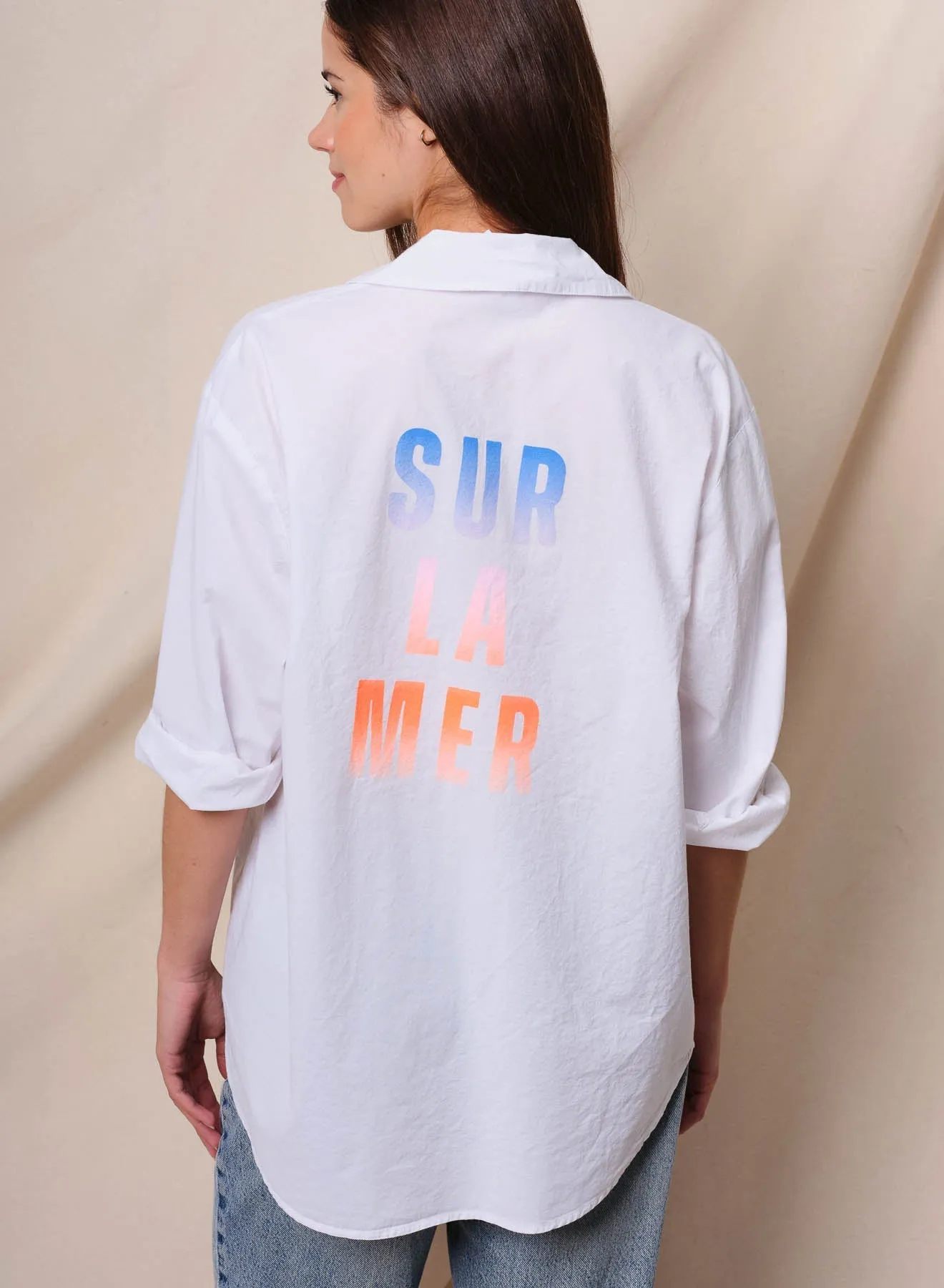 Sundry Sur La Mer Oversized Shirt in Optic White sold by Bailey 44 product image thumbnail 2