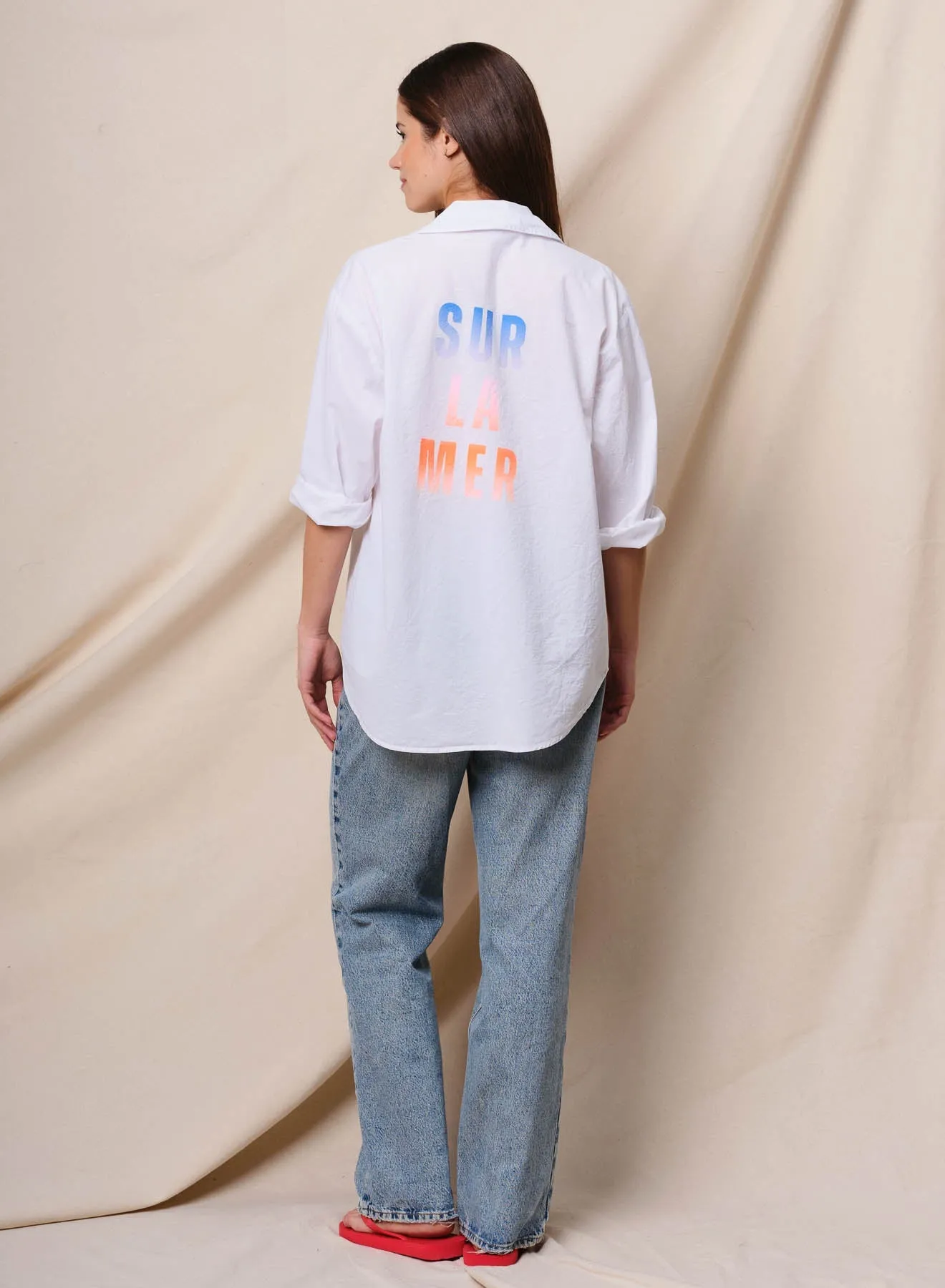 Sundry Sur La Mer Oversized Shirt in Optic White sold by Bailey 44 product image thumbnail 4