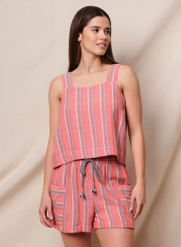 Sundry Cross Back Swing Tank in Bright Coral sold by Bailey 44