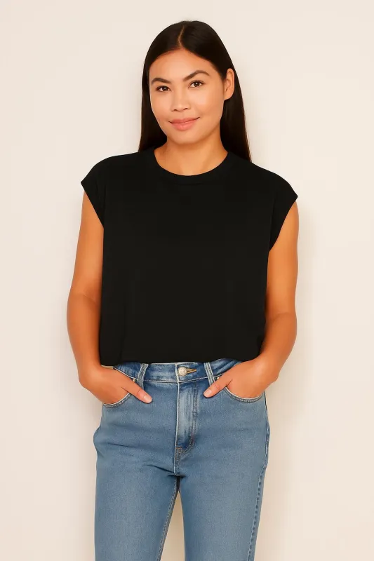 Sundry Muscle Tank in Black sold by Bailey 44