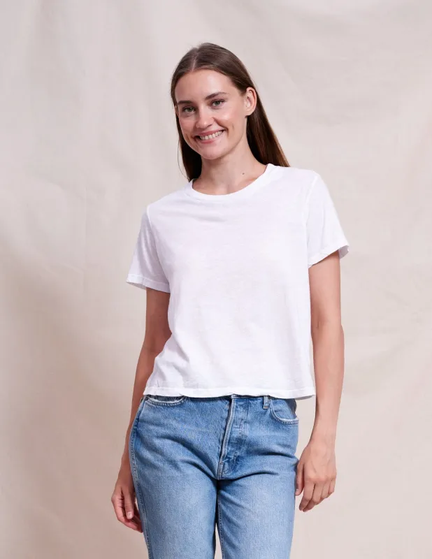 Sundry Crew Neck Tee in Optic White sold by Bailey 44