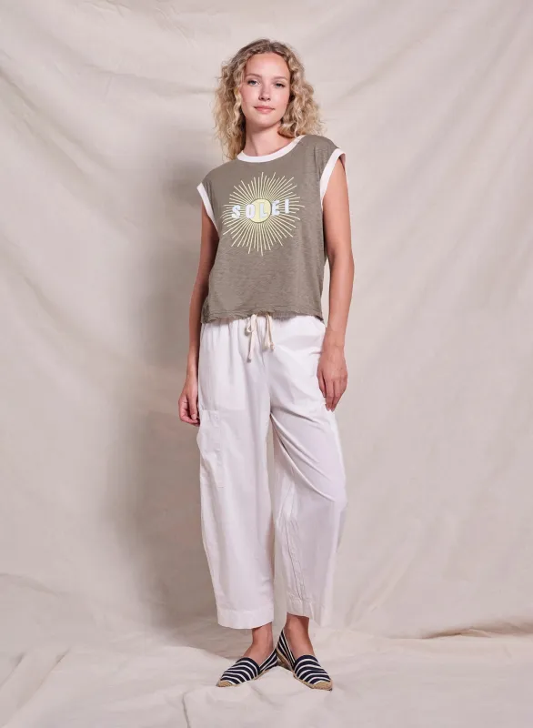 Sundry Soleil Cropped Muscle Tank in Fern sold by Bailey 44