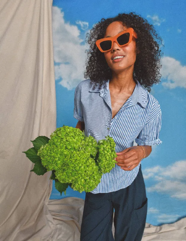 Sundry Mixed Media Shirt in Deep Navy sold by Bailey 44