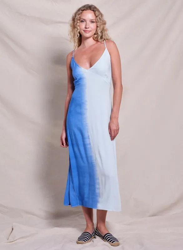 Sundry Midi Tie Back Dress in Lagoon Blue sold by Bailey 44