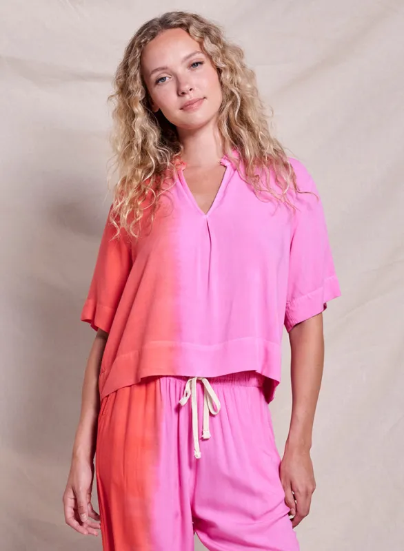 Sundry Tie Dye Top in Dark Raspberry sold by Bailey 44