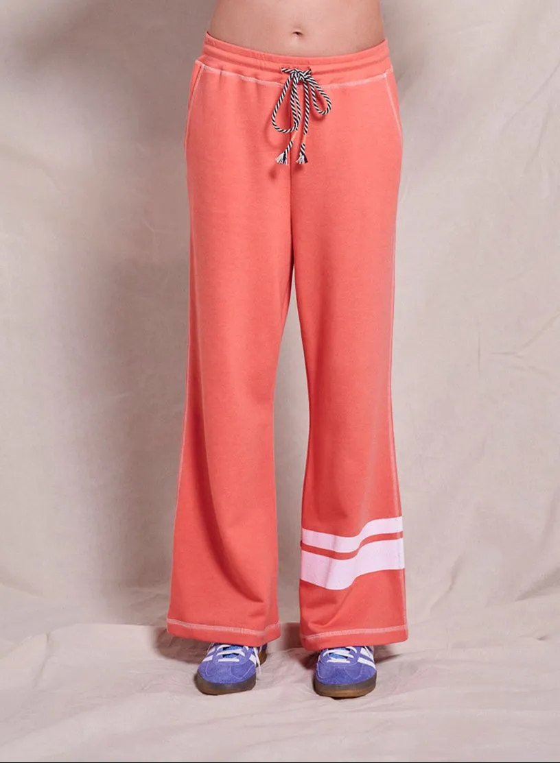 Sundry Double Stripe Lounge Pant in Dark Raspberry sold by Bailey 44