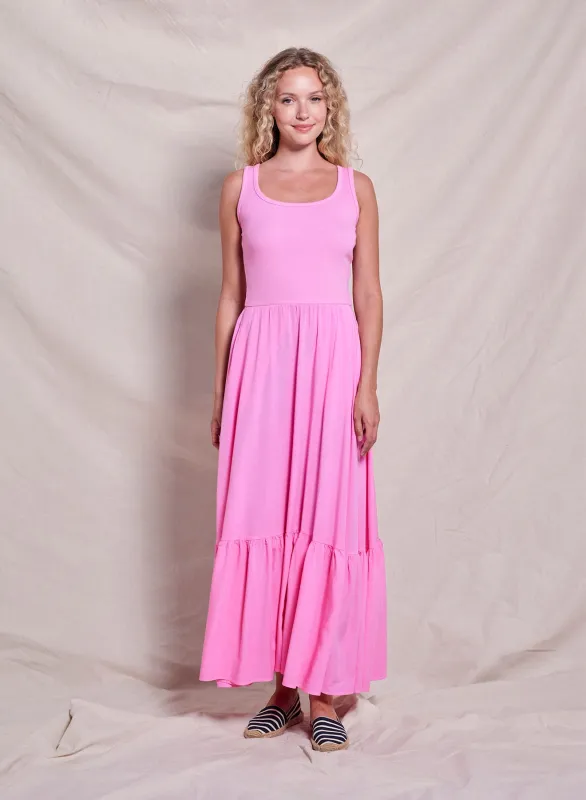Sundry Mixed Media Dress in Azalea sold by Bailey 44
