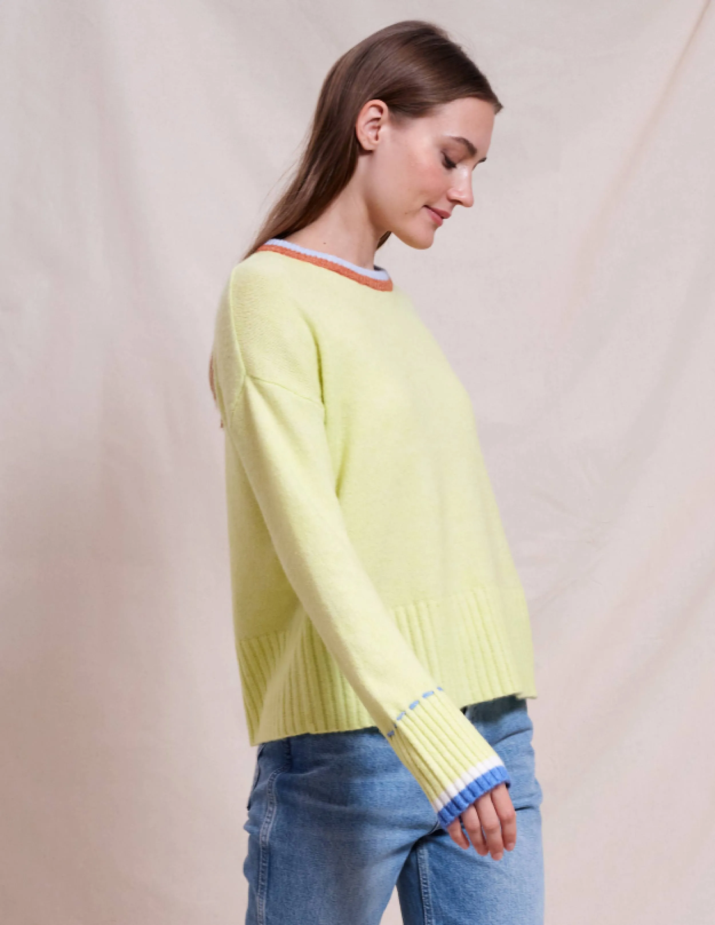 Sundry Oversized Crew With Tipping in Sensible Yellow sold by Bailey 44 product image thumbnail 5