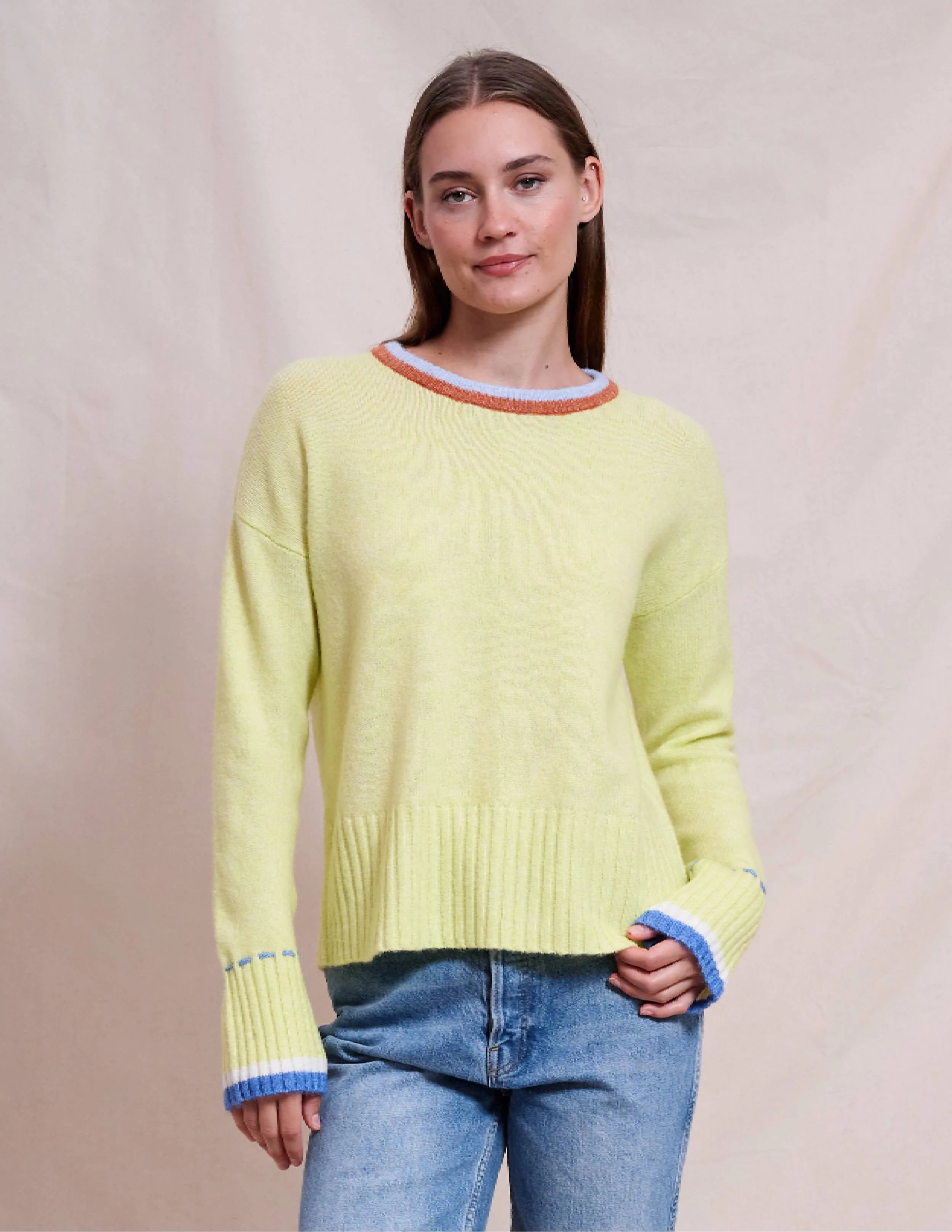 Sundry Oversized Crew With Tipping in Sensible Yellow sold by Bailey 44 product image thumbnail 2