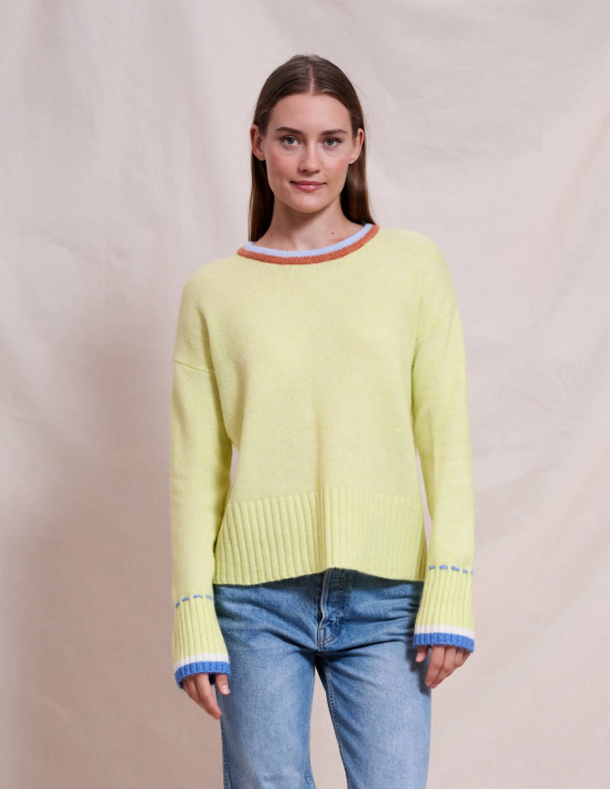 Sundry Oversized Crew With Tipping in Sensible Yellow sold by Bailey 44 product image thumbnail 3