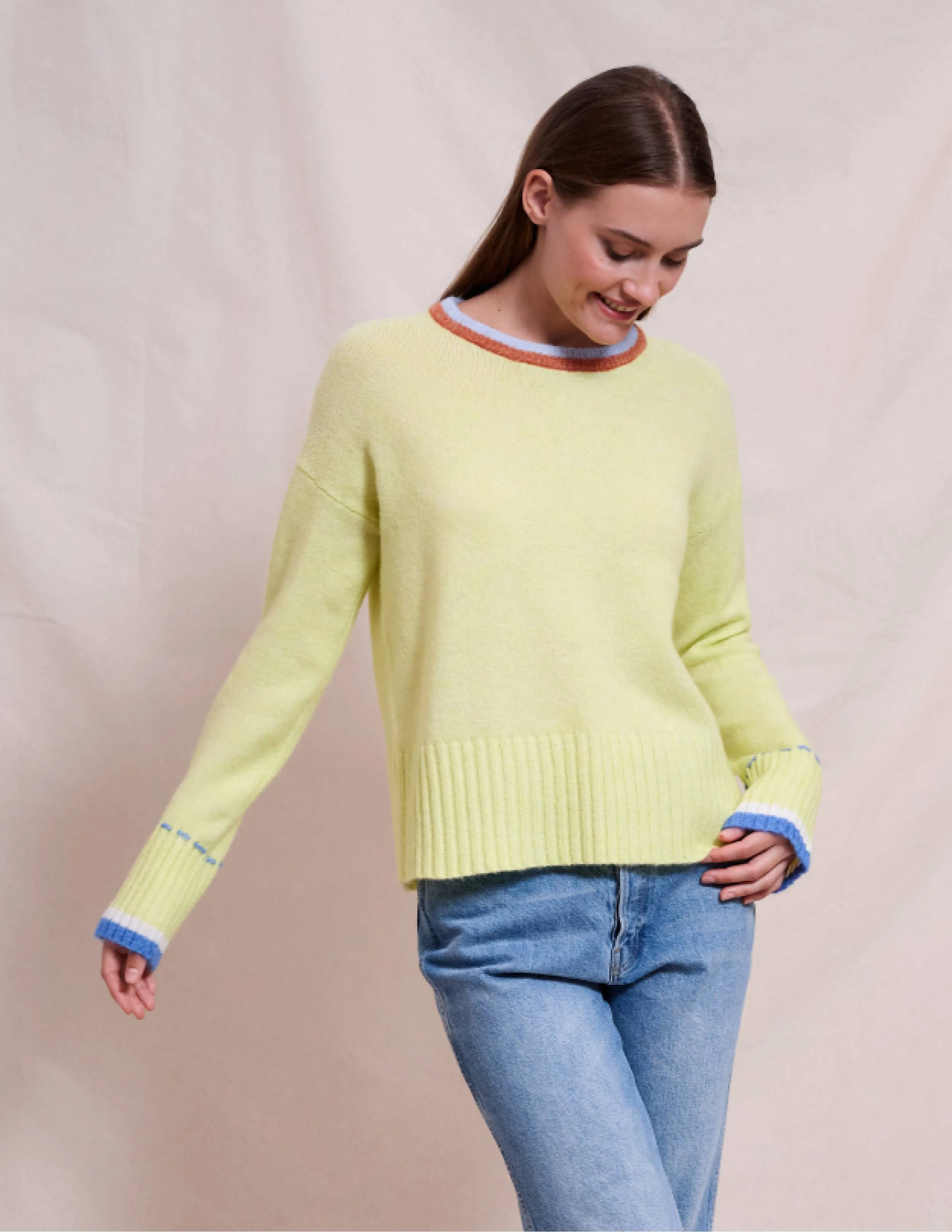 Sundry Oversized Crew With Tipping in Sensible Yellow sold by Bailey 44 product image thumbnail 4