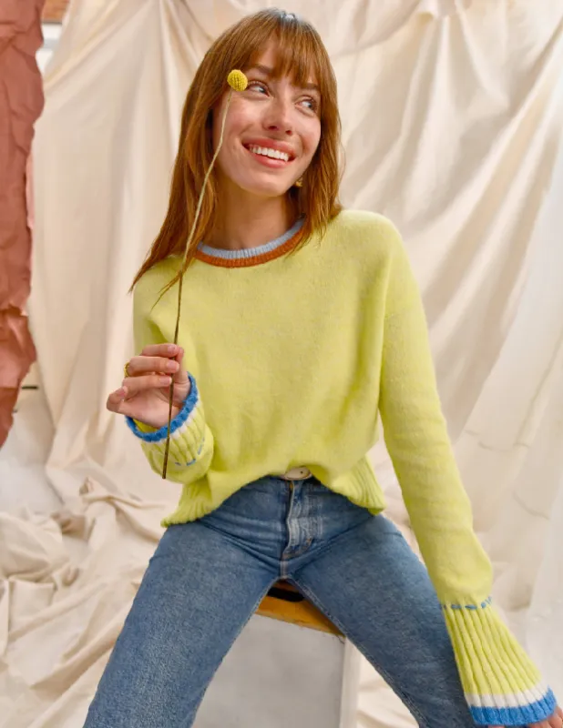 Sundry Oversized Crew With Tipping in Sensible Yellow sold by Bailey 44
