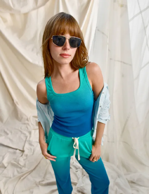 Sundry Crop Square Neck Tank in Spring Green sold by Bailey 44