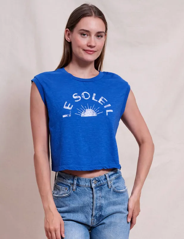 Sundry Le Soleil Muscle Tank in Ocean sold by Bailey 44