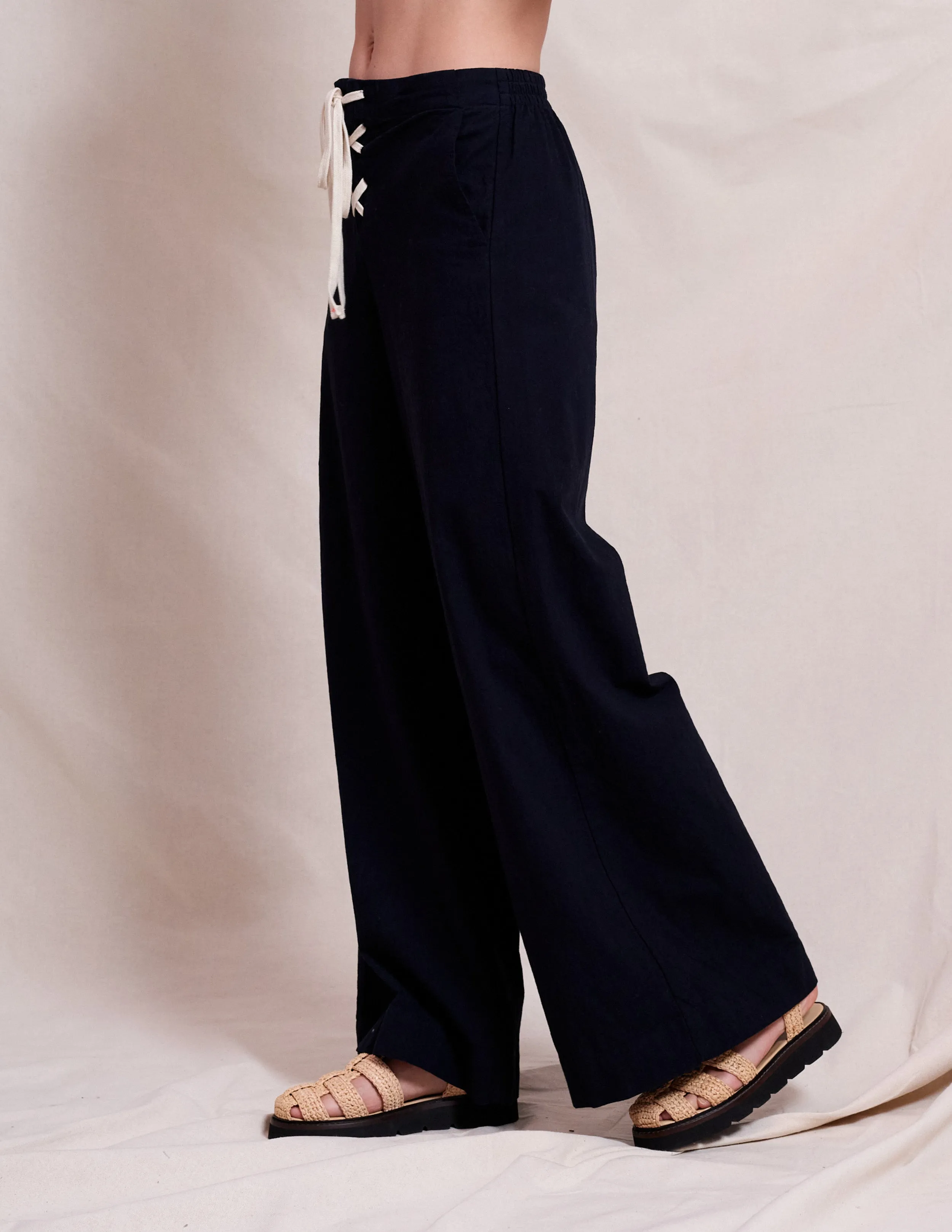 Sundry Lace Up Wide Leg Pant in Deep Navy sold by Bailey 44 product image thumbnail 2