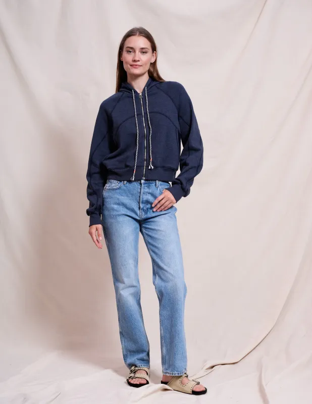 Sundry Seamed Zip Up in Deep Navy sold by Bailey 44