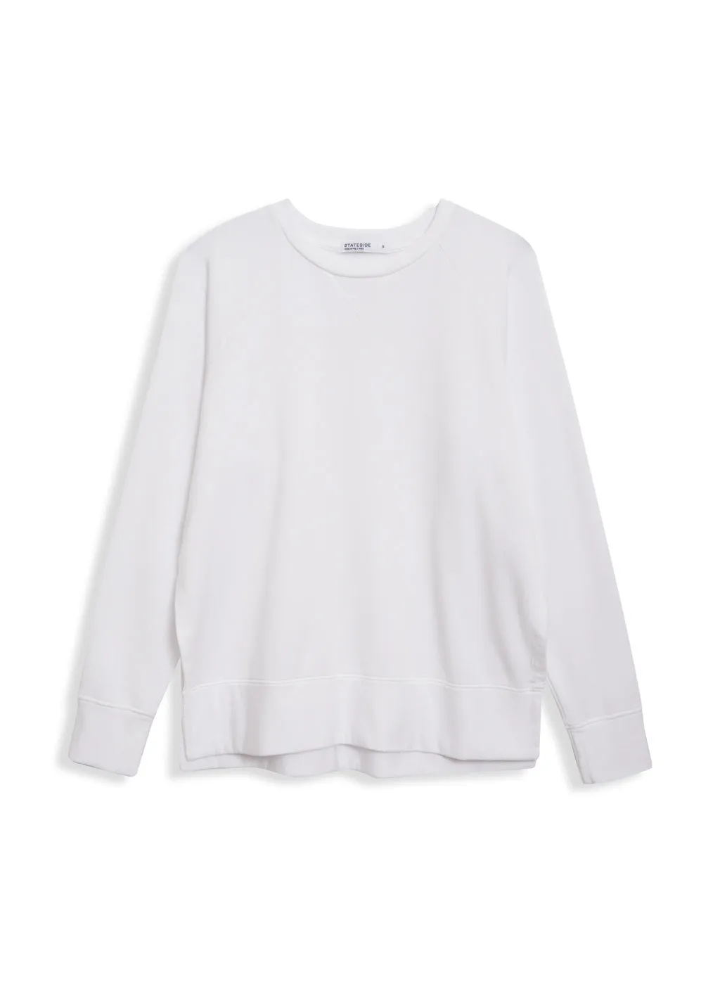 Stateside Softest Fleece Raglan Side Slit Sweatshirt in White sold by Bailey 44 product image thumbnail 4