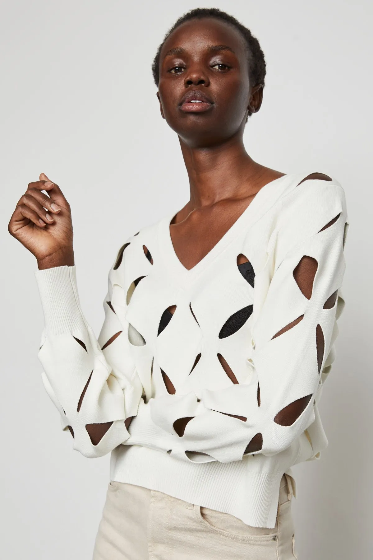 Hadleigh Sweater in Crème sold by Bailey 44