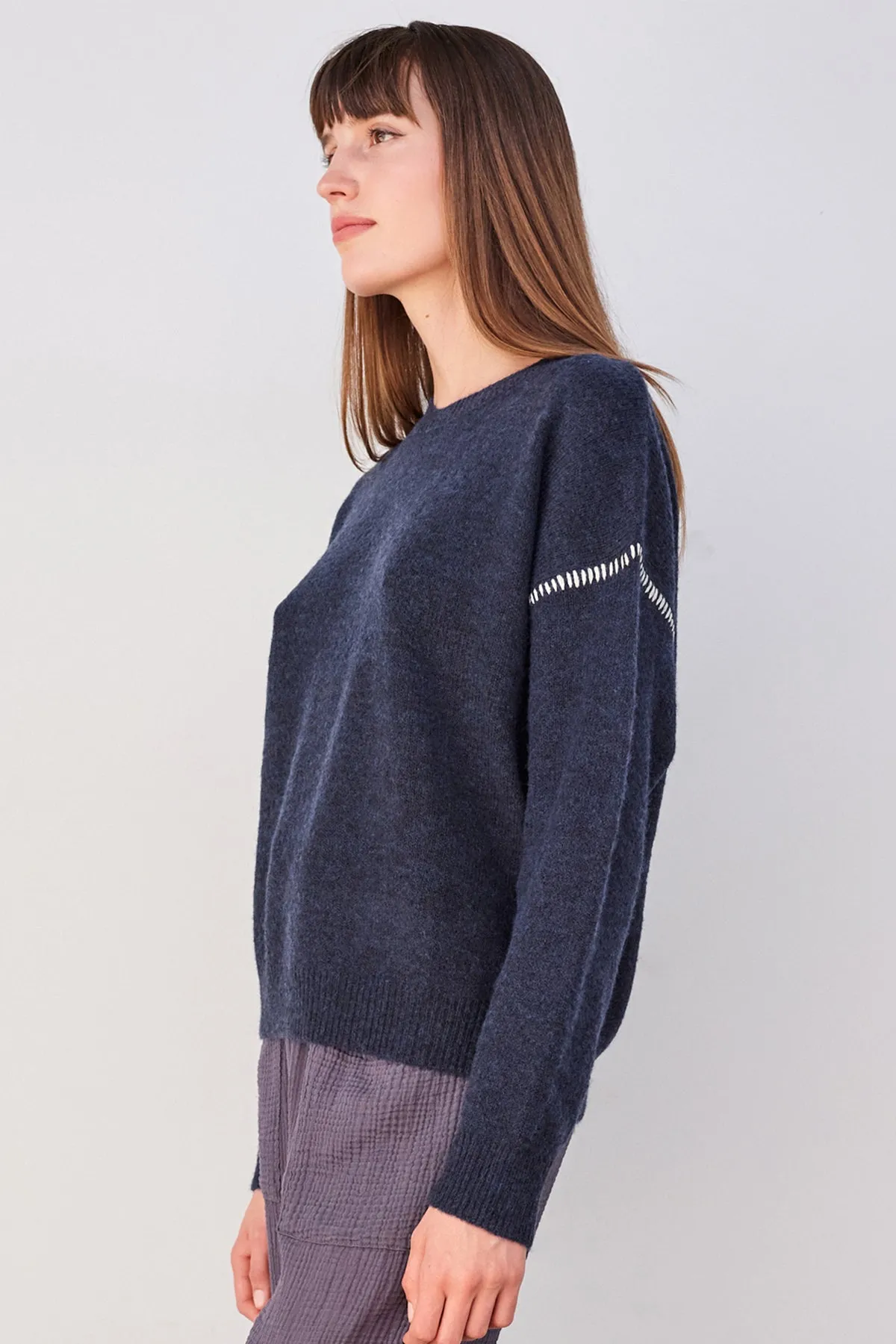 Sundry Oversized Sweater in Navy/White sold by Bailey 44 product image thumbnail 2