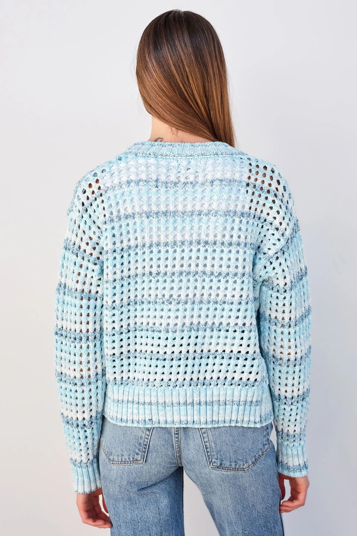 Sundry Boxy Crochet Cardigan in Aruba Blue sold by Bailey 44 product image thumbnail 4