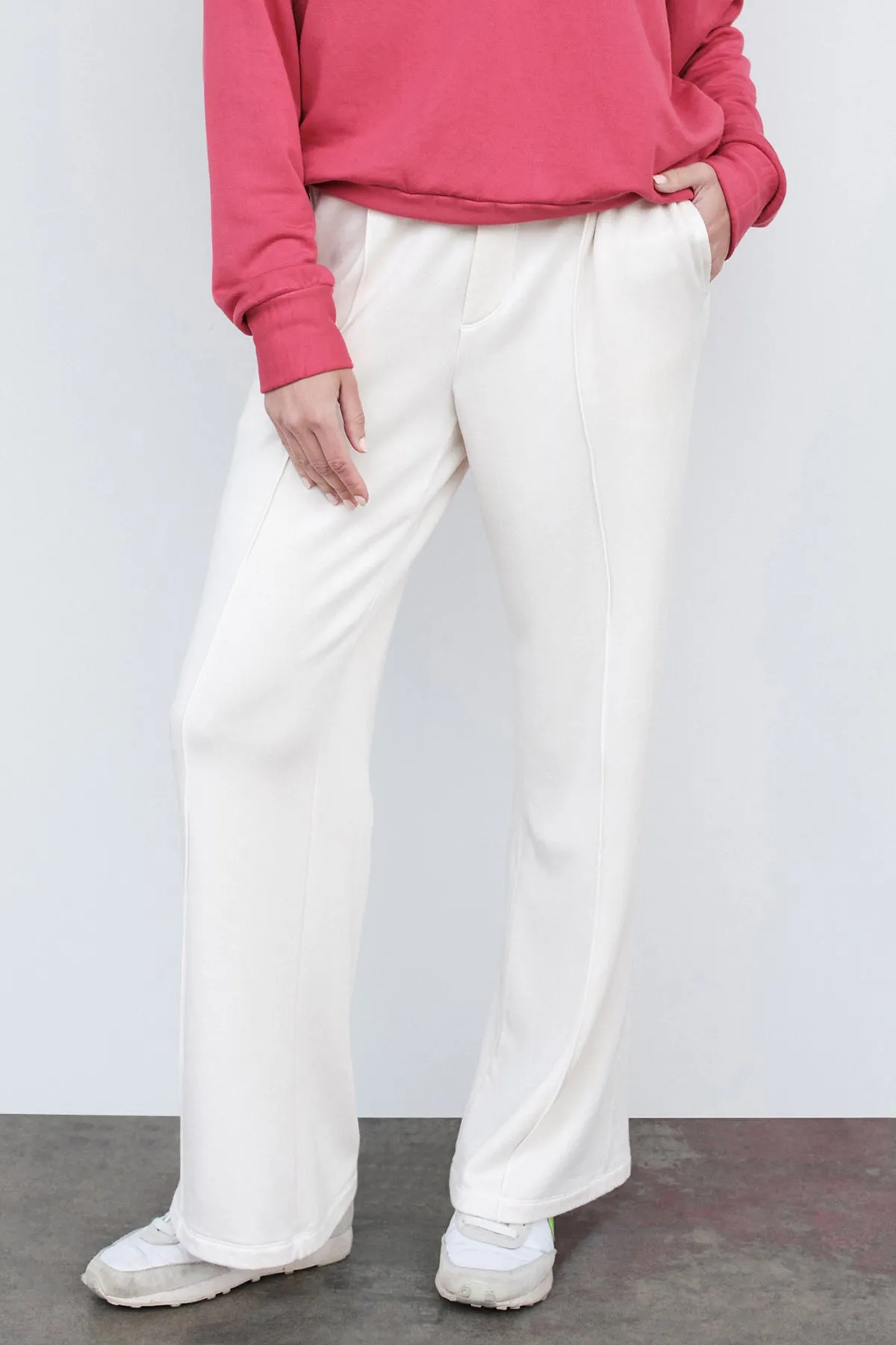 Stateside Softest Fleece Trouser in Cream sold by Bailey 44