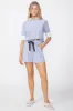 Stateside Pinstripe Paperbag Short in Sport Blue sold by Bailey 44