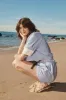 Stateside Pinstripe Paperbag Short in Sport Blue sold by Bailey 44
