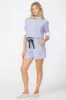 Stateside Pinstripe Paperbag Short in Sport Blue sold by Bailey 44