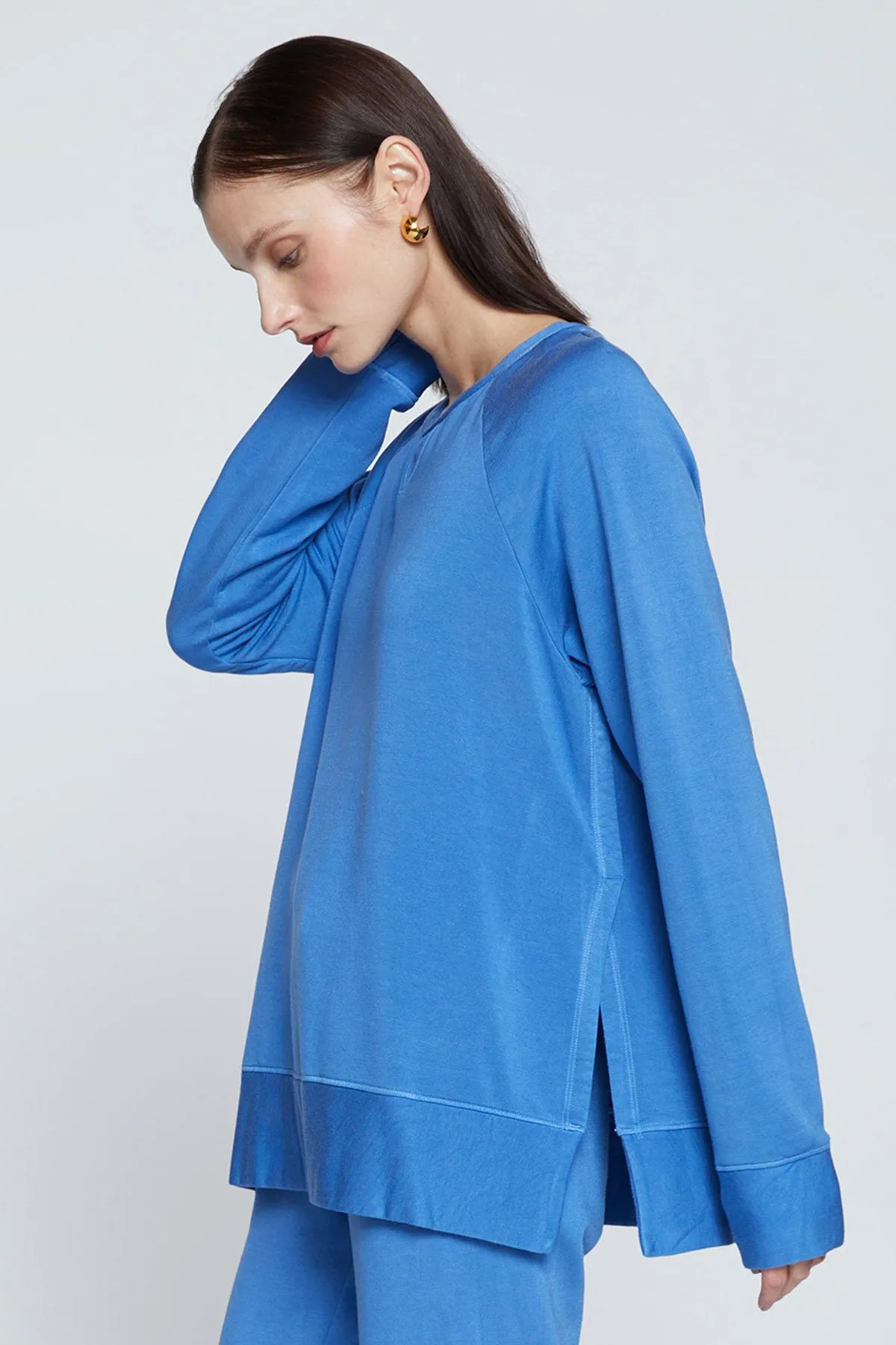 Stateside Softest Fleece Raglan Side Slit Sweatshirt in Club Blue sold by Bailey 44 product image thumbnail 4