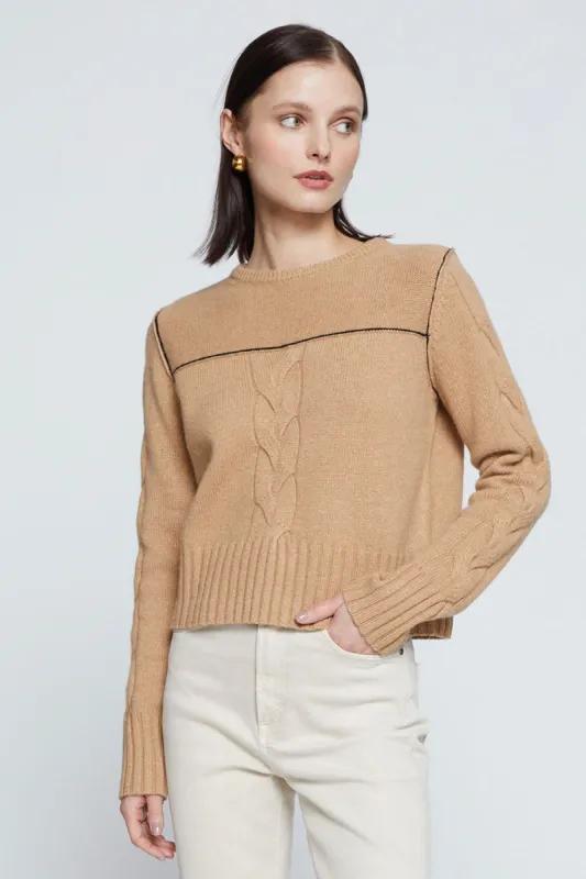 Stateside The Marlon Cable Knit Sweater in Toffee sold by Bailey 44