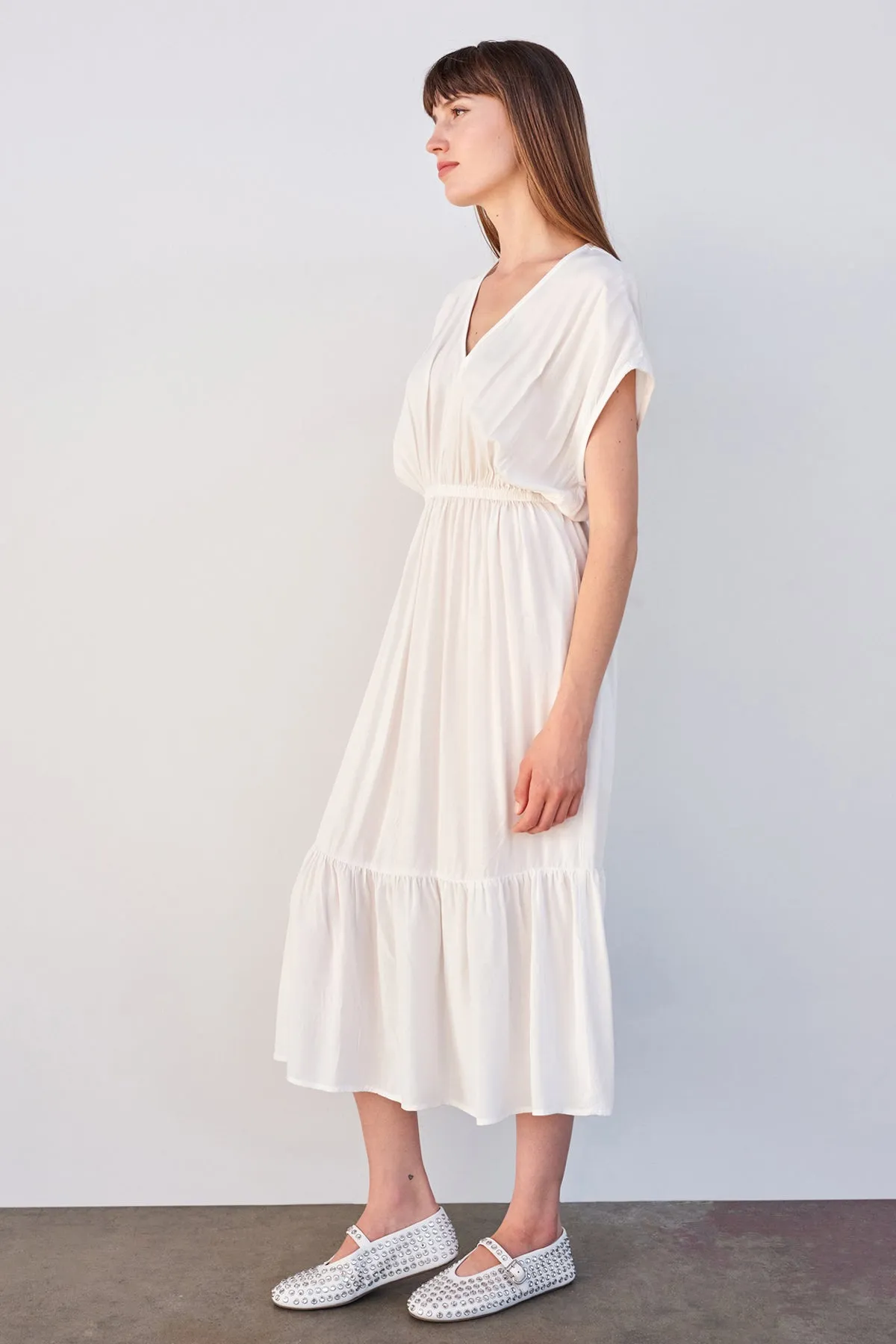 Sundry Midi Dress with Ruffle in Cream sold by Bailey 44 product image thumbnail 2