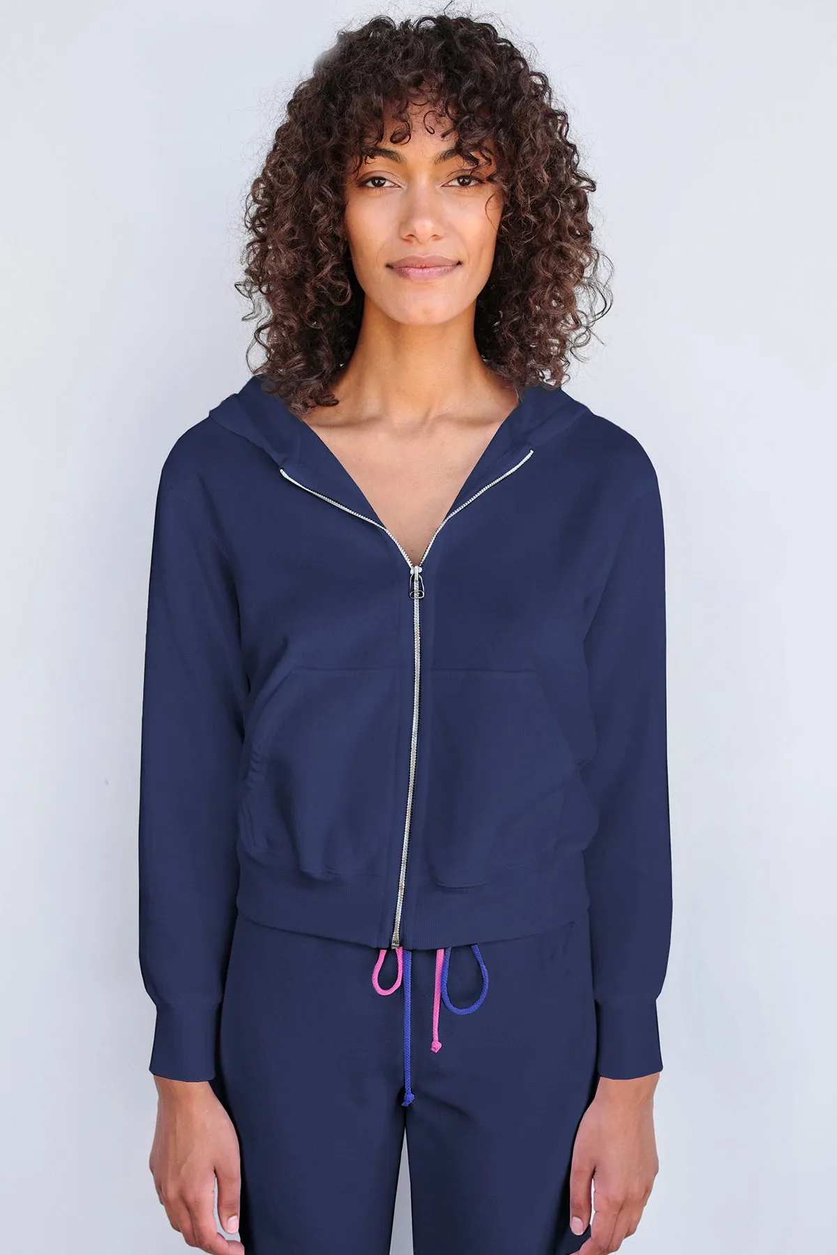 Sundry Zip Hoodie with Pockets in Navy sold by Bailey 44