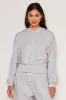 Sundry Lounge Banded Hoodie in Blue Linen sold by Bailey 44