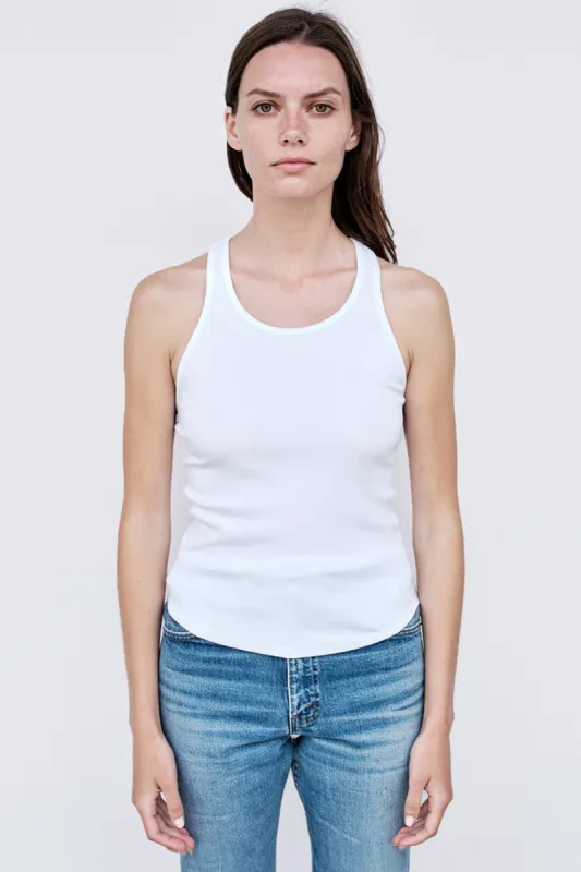 Stateside Rib Racerback Tank in White sold by Bailey 44