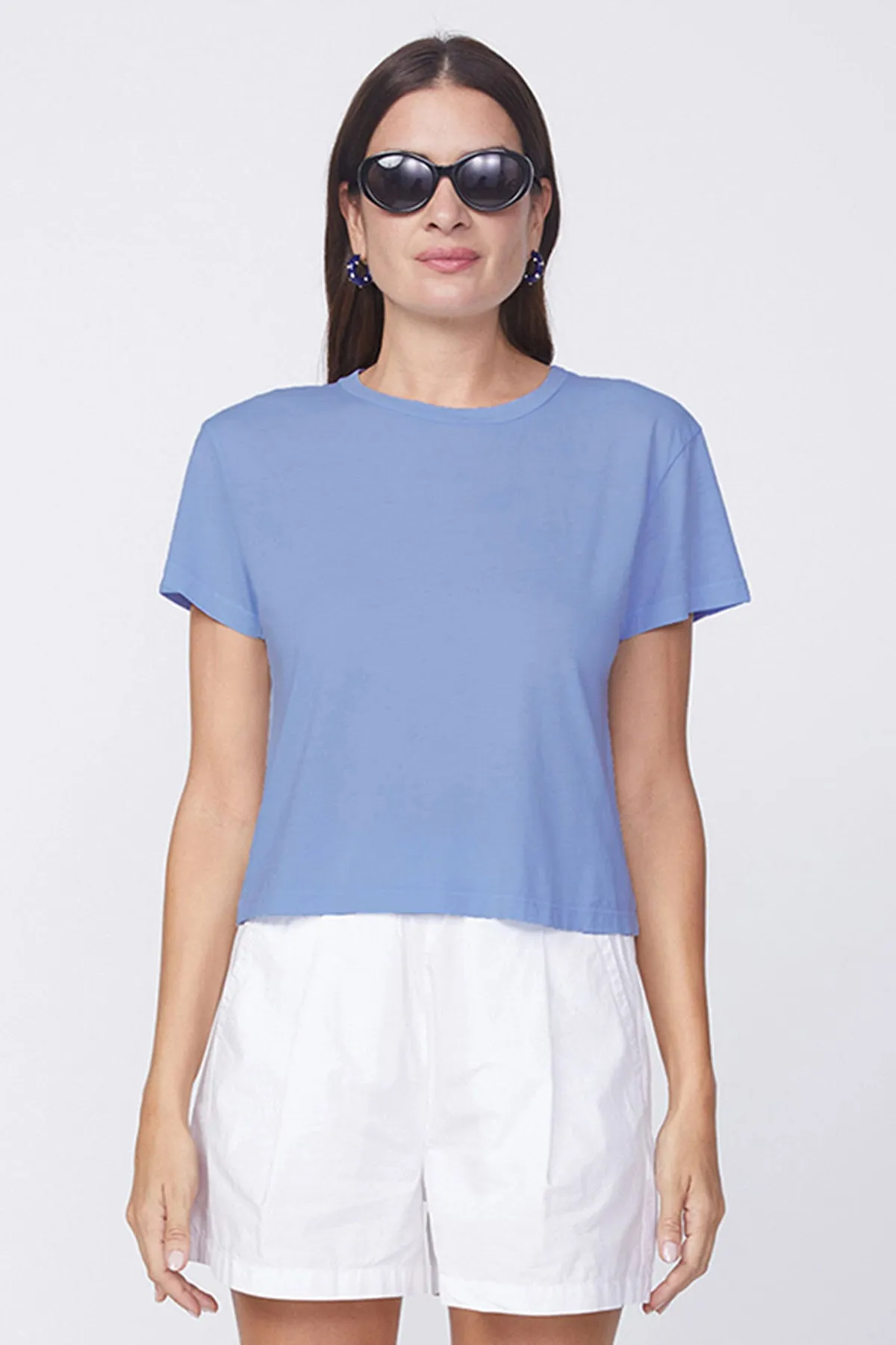 Stateside Cloud Jersey Short Sleeve Crew in Sea sold by Bailey 44