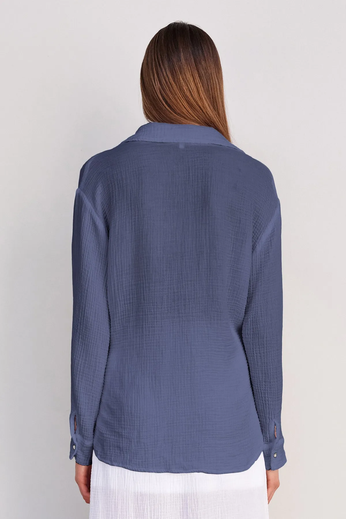 Sundry Long Sleeve Button Down in Navy sold by Bailey 44 product image thumbnail 3