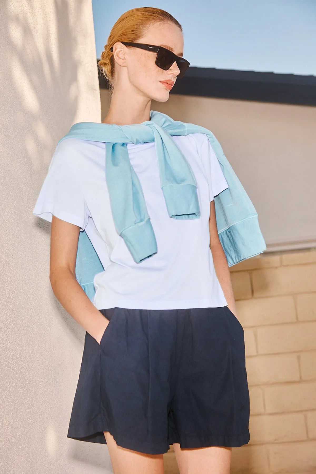 Stateside Cloud Jersey Short Sleeve Crew in Blue Sky sold by Bailey 44