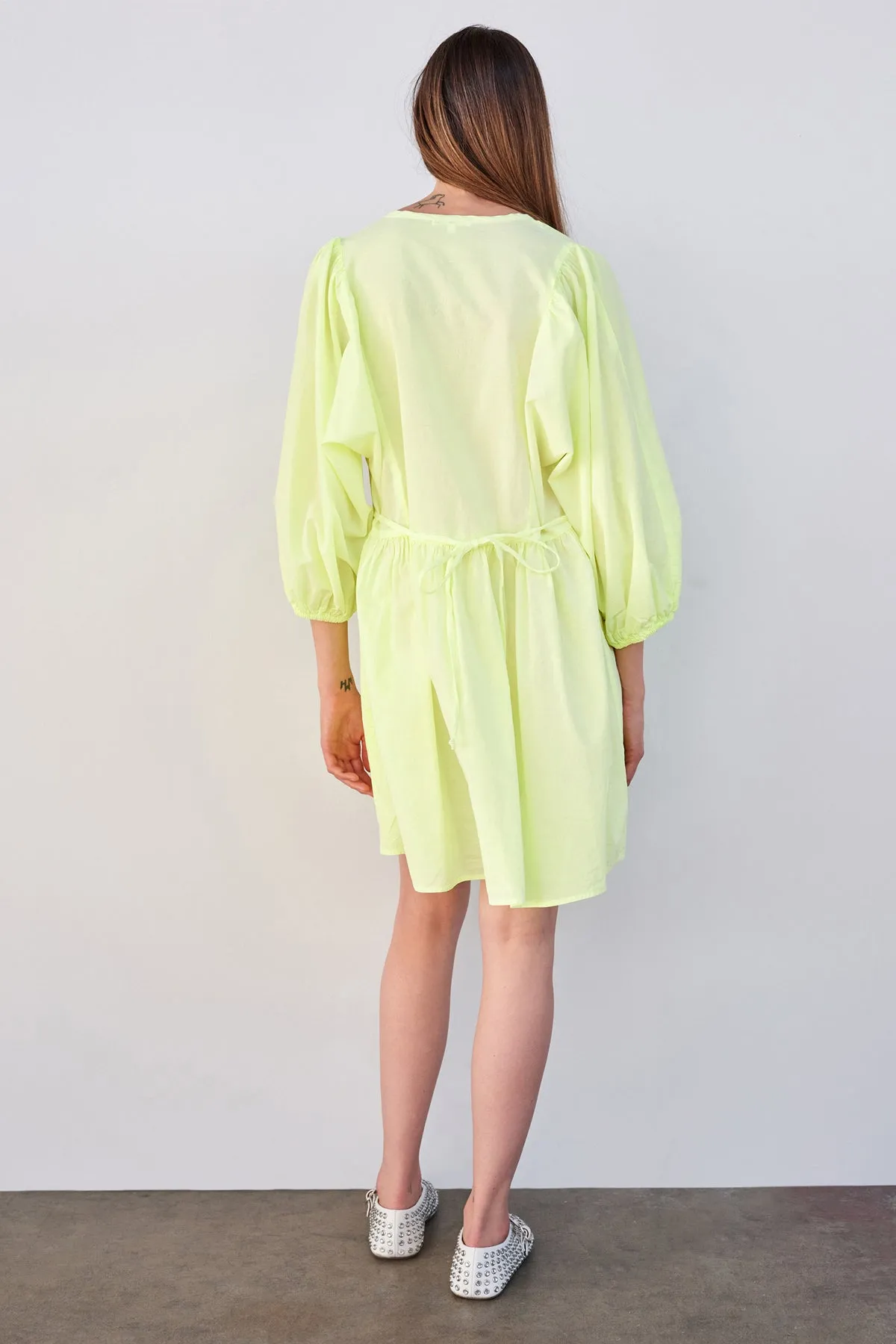 Sundry Mini V-Neck Dress in Pigment Lime sold by Bailey 44 product image thumbnail 3