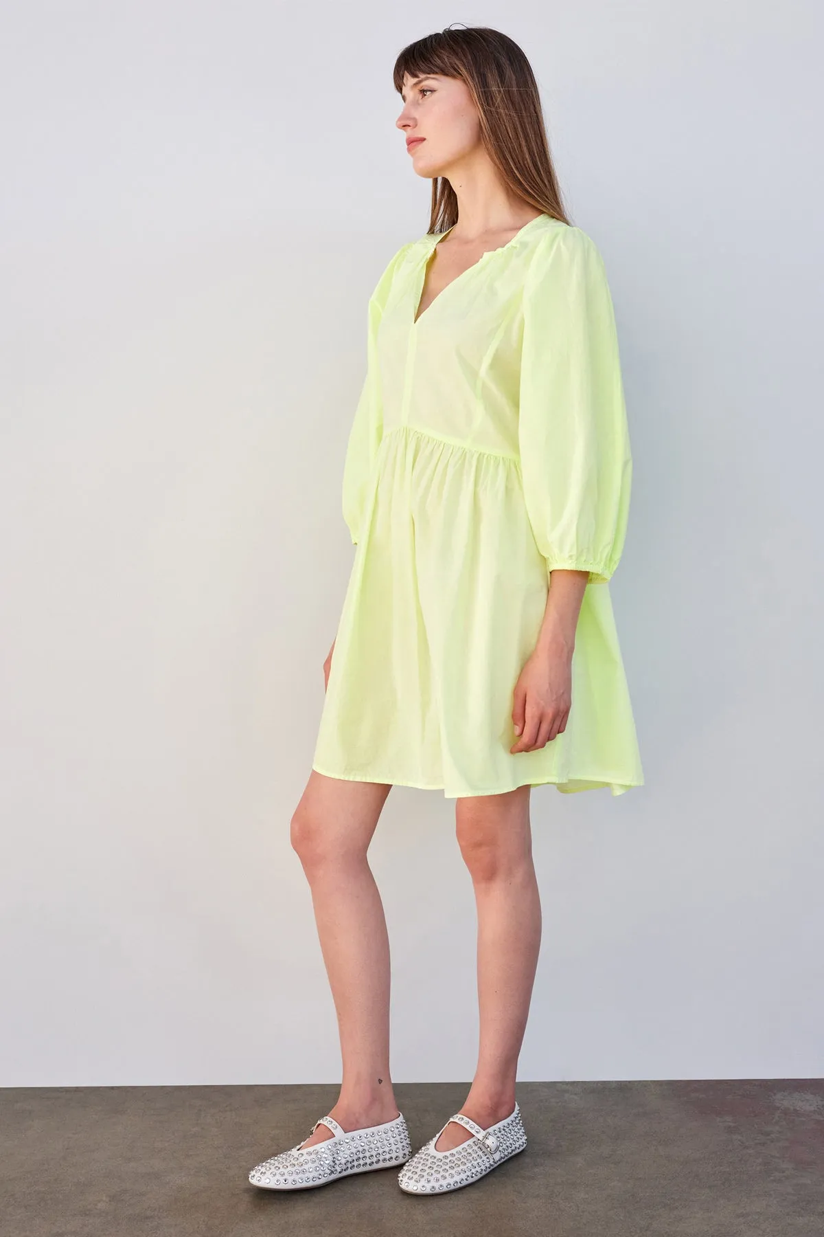 Sundry Mini V-Neck Dress in Pigment Lime sold by Bailey 44 product image thumbnail 2