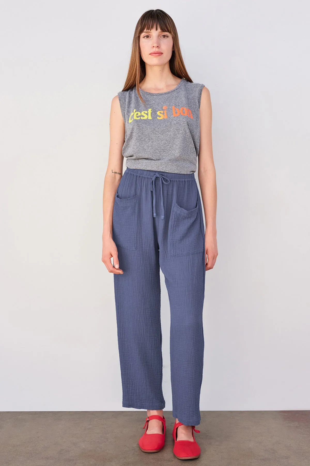Sundry Pull-on Pant with Patch Pockets in Navy sold by Bailey 44 product image thumbnail 2