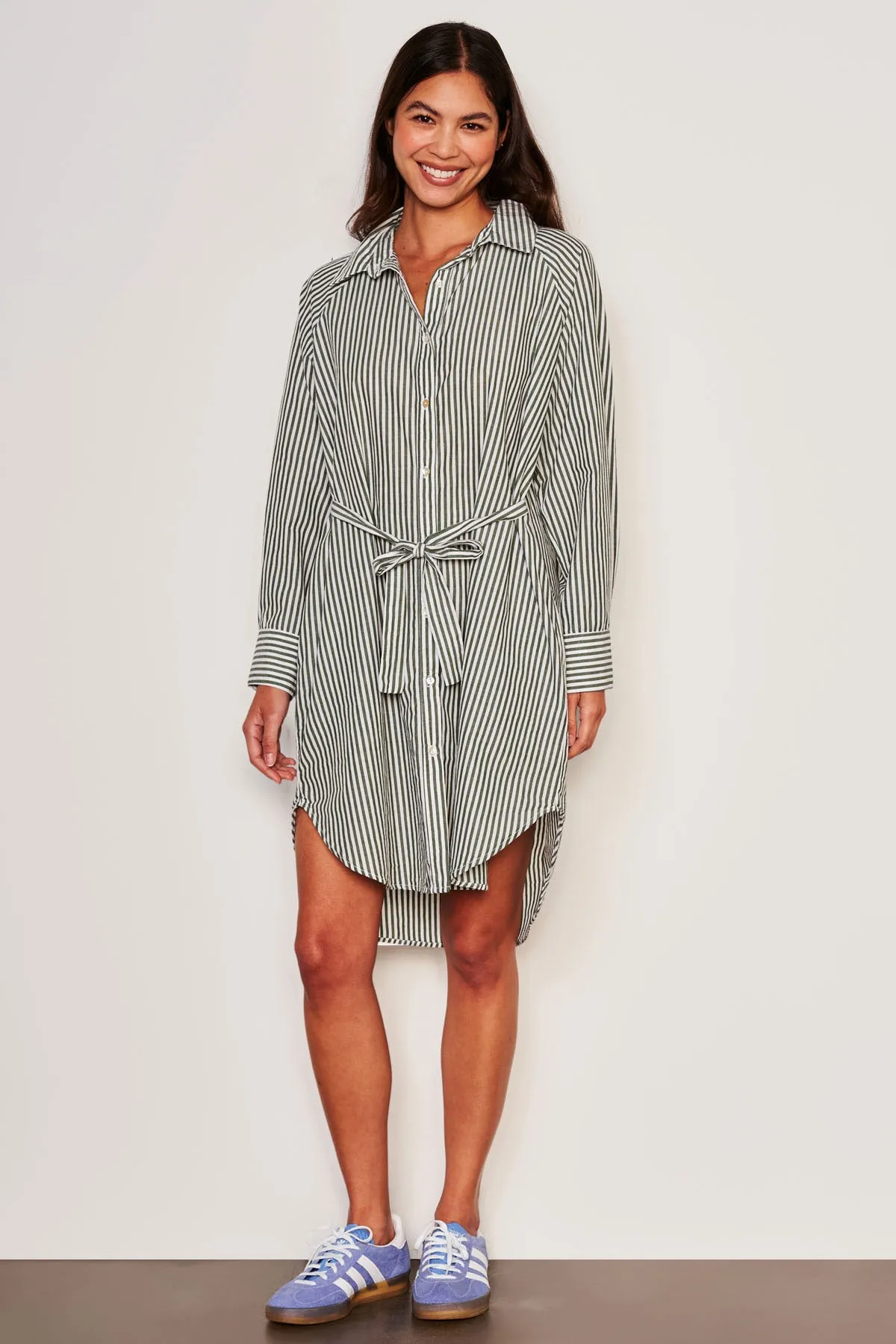 Sundry Shirttail Easy Dress in Fern sold by Bailey 44