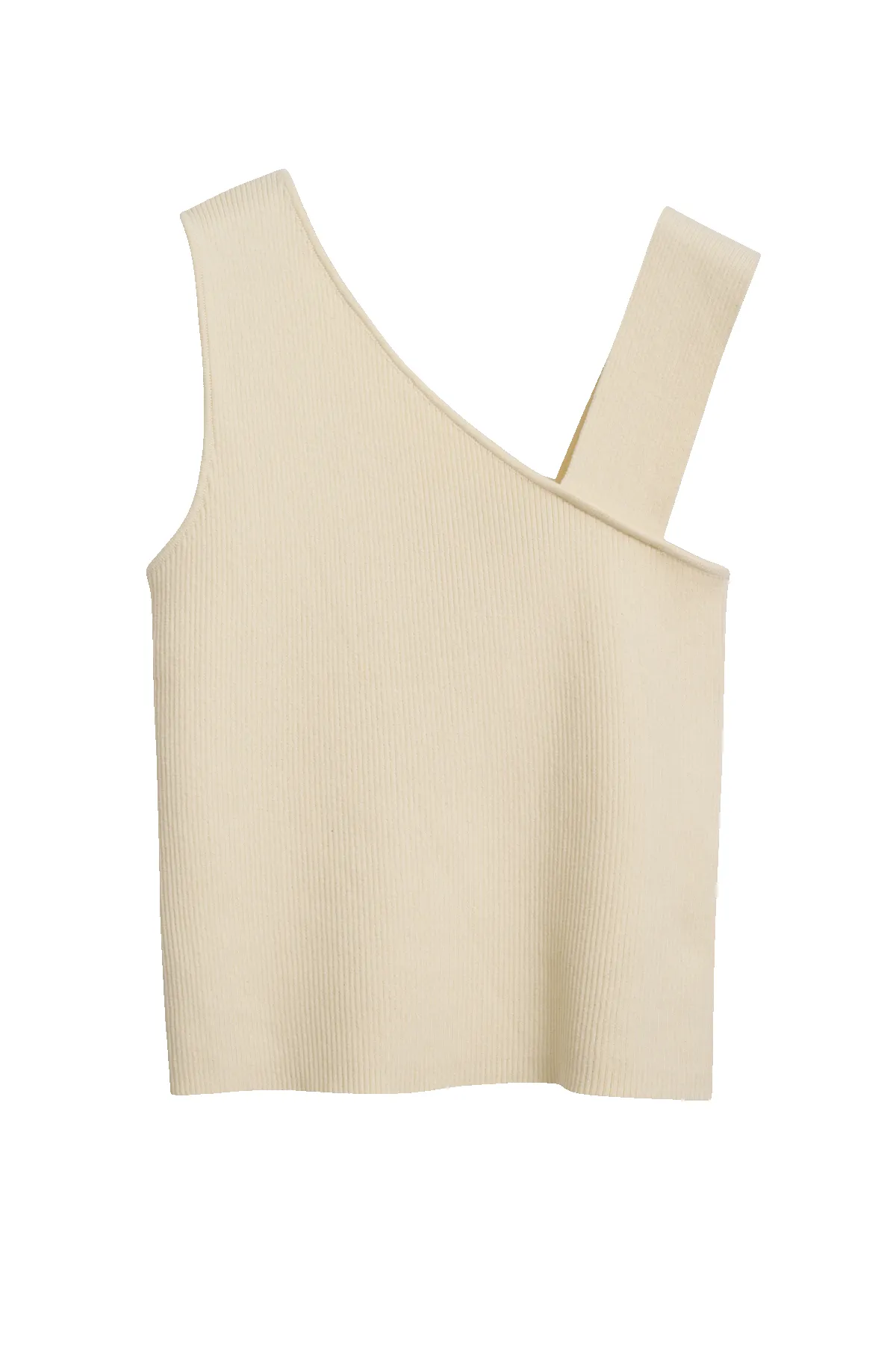 DSTLD Asymmetrical Rib Tank in Buttercream sold by Bailey 44 product image thumbnail 2